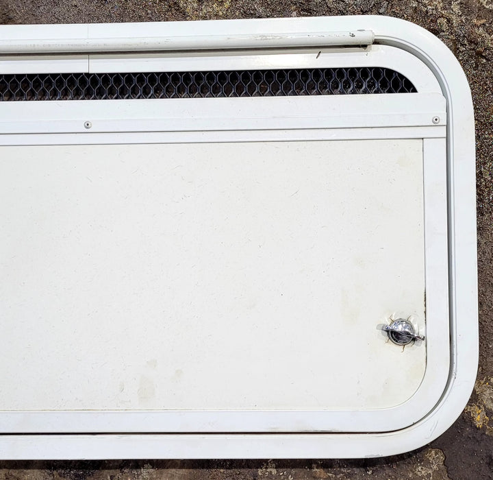 Used Radius Cornered Battery / Propane Cargo Door 24 1/2" x 13 1/2" x 3/4" D - Young Farts RV Parts