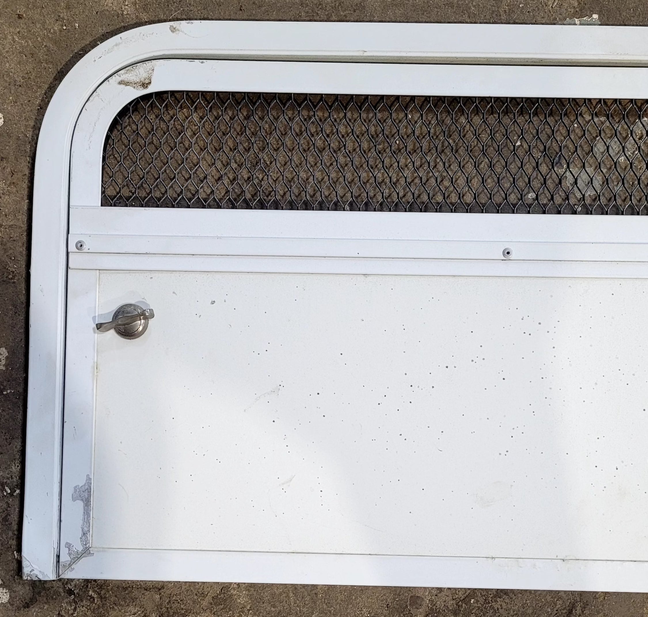 Used Radius Cornered Battery / Propane Cargo Door 22" x 13" x 3/4" D