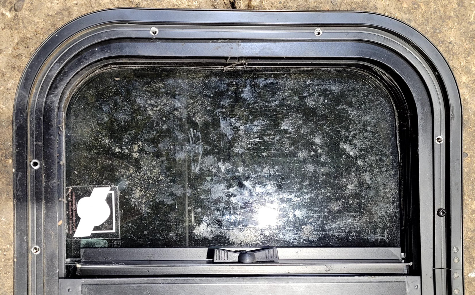 Used Black Radius Opening Window : 17 1/2