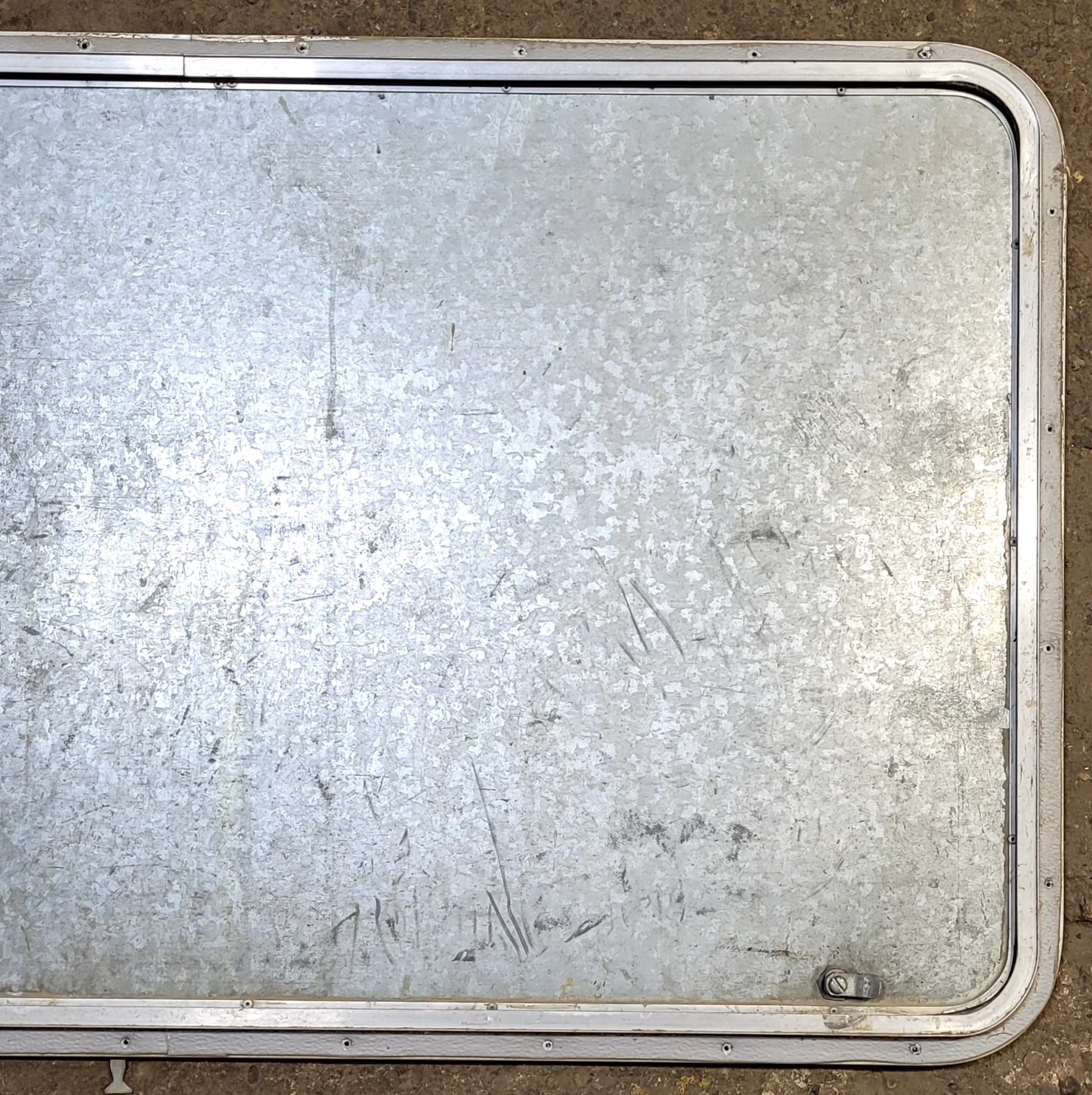 Used Radius Cornered Cargo Door 43 3/4" x 25 3/4" x 3/4" D - Young Farts RV Parts