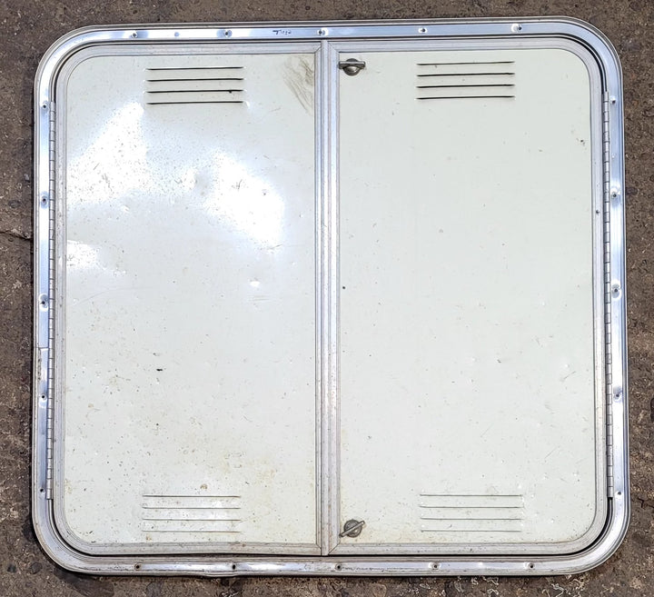 Used Radius Cornered Battery / Propane Cargo Door 27 3/4" x 26" x 3/4" D - Young Farts RV Parts