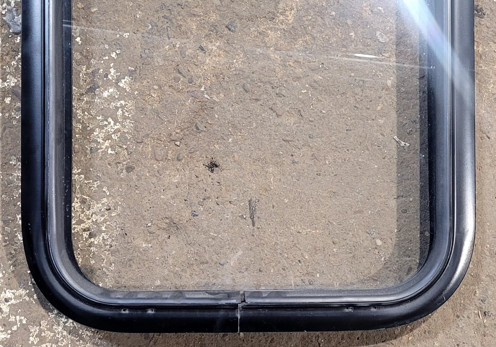 Used Black Radius Non Opening Window : 17 1/4