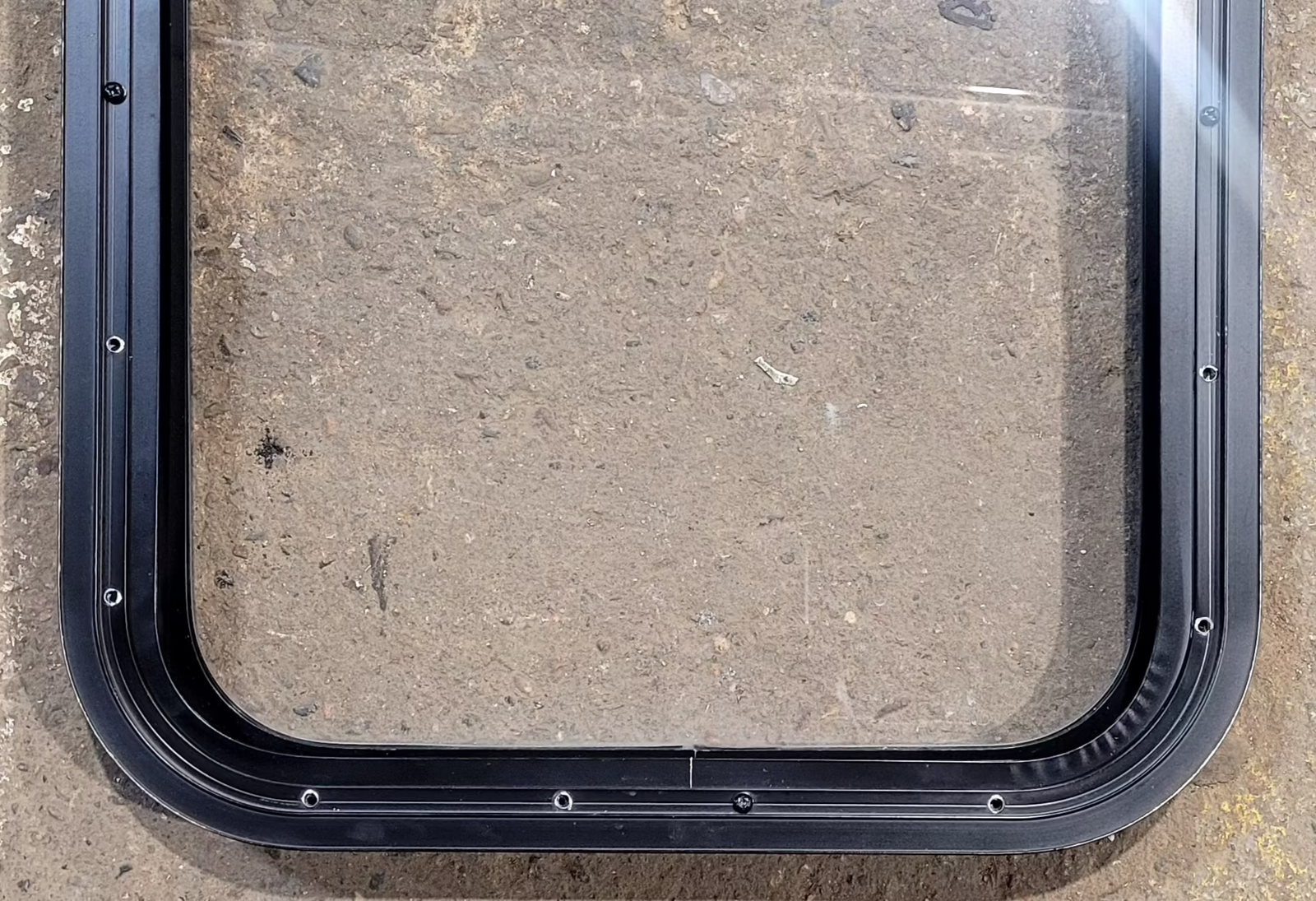 Used Black Radius Non Opening Window : 17 1/4