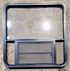 Used Black Radius Opening Window : 35 1/4" W x 36 1/4" H x 1 3/4" - Young Farts RV Parts