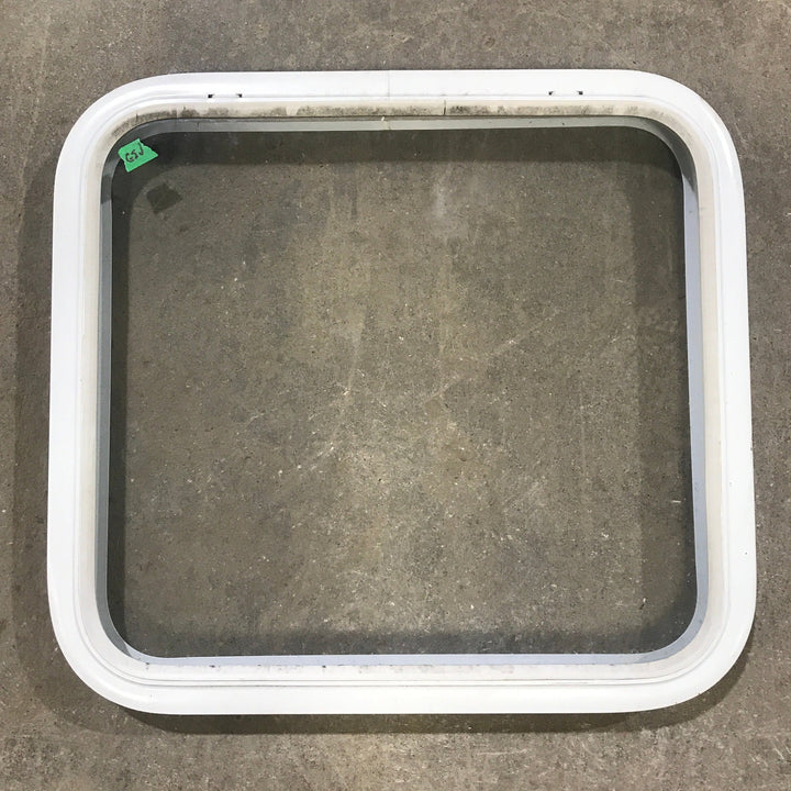 Used White Radius Non Opening Window : 23 1/2" W x 21 1/2" H x 1 7/8" D