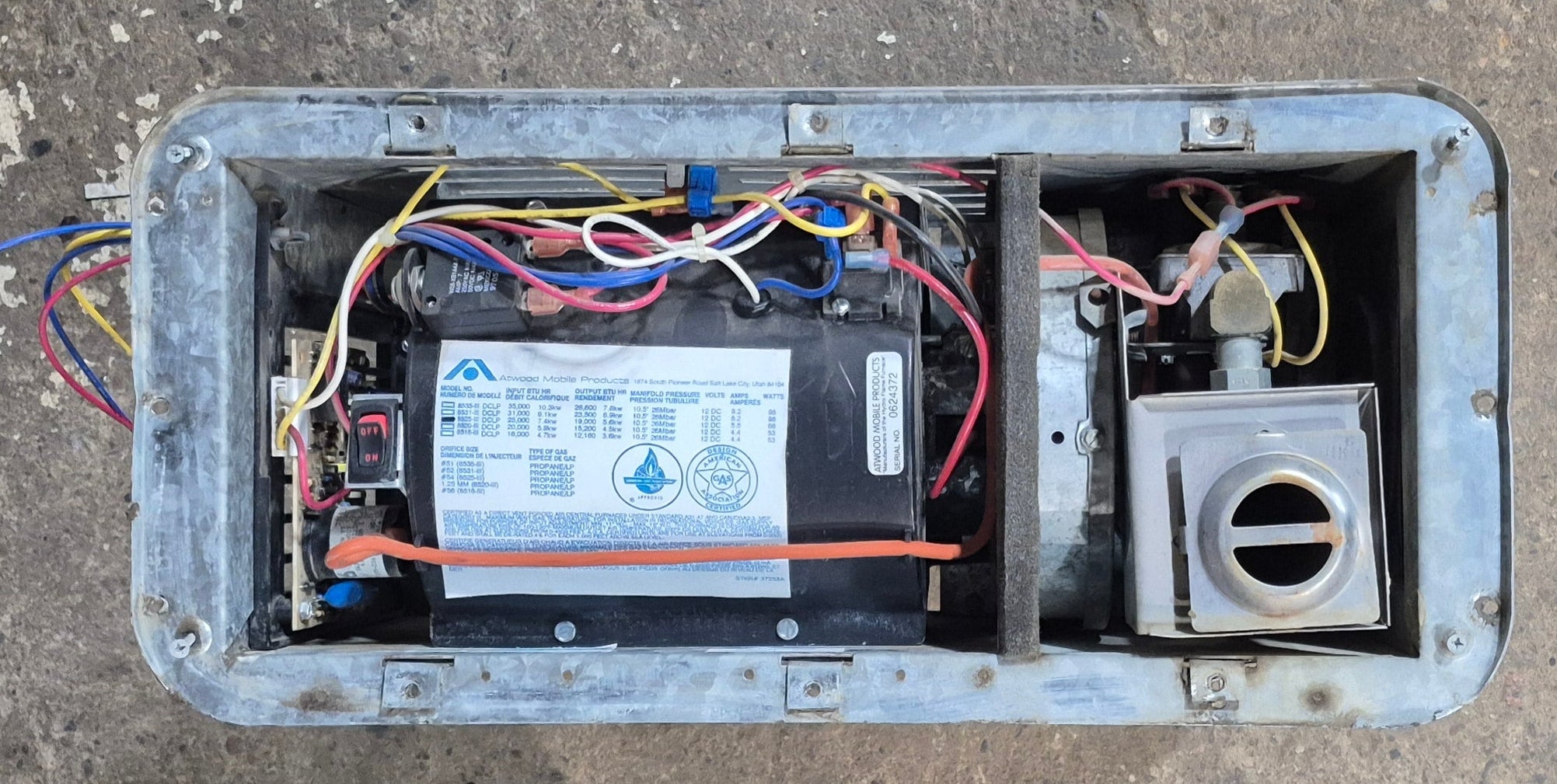 25,000 BTU Used Atwood / Hydro Flame RV Propane Furnace - 8525 III DCLP - Young Farts RV Parts