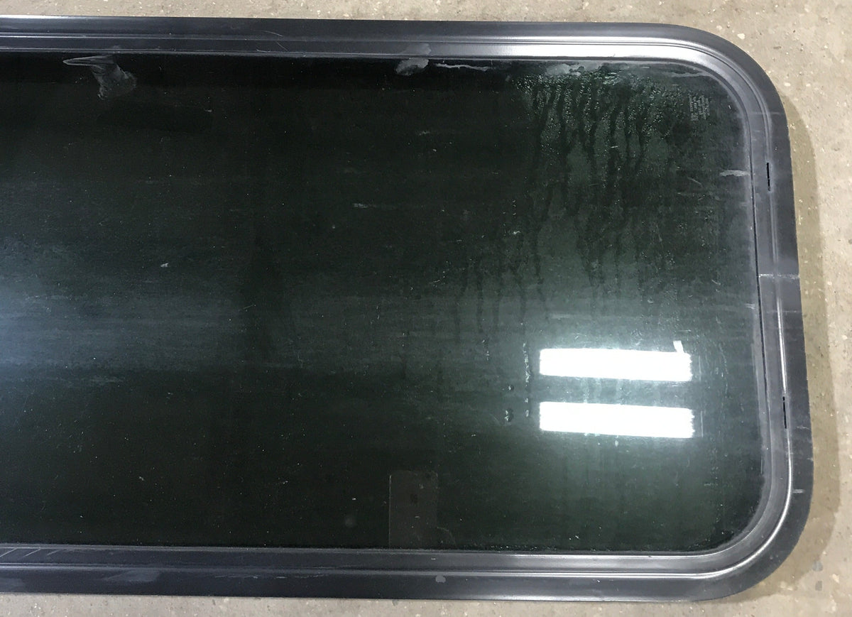 Used Black Radius Non Opening Window : 17 1/2