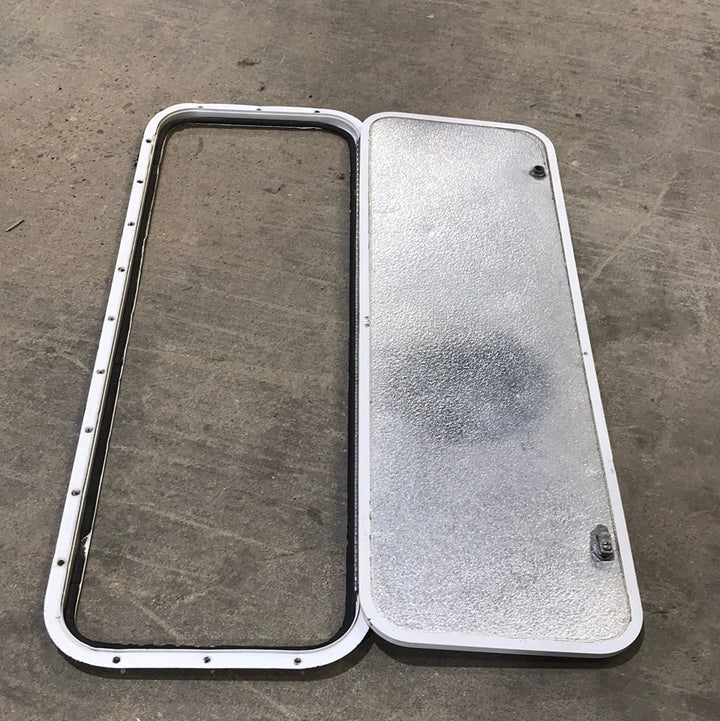 Used Radius Cornered Cargo Door 40" W x 13 3/4" H X 5/8" D - Young Farts RV Parts