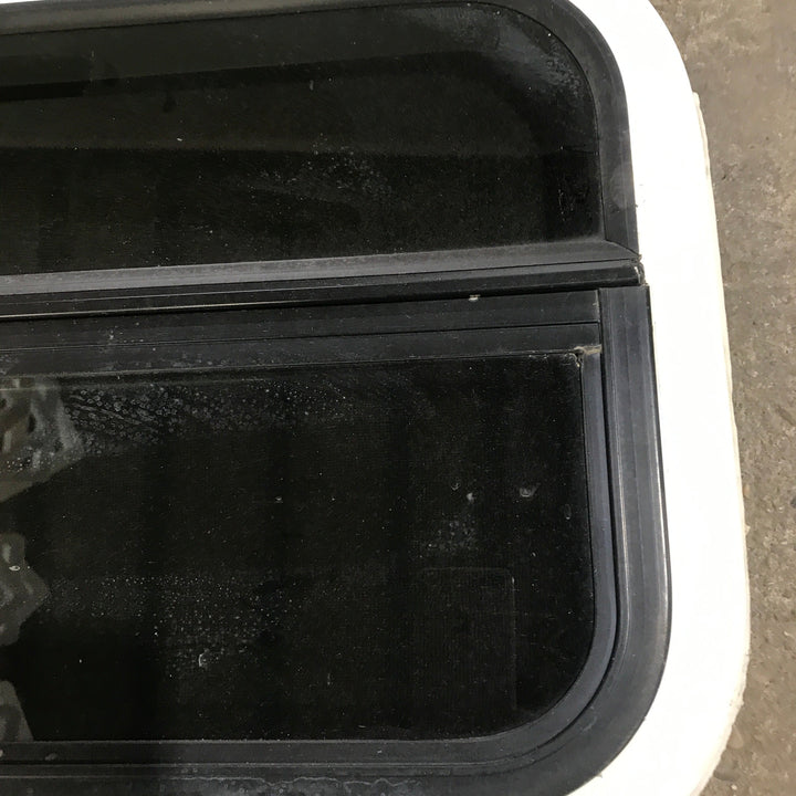 Used White Radius Opening Window : 23.5" X 14.5" X 1.875" - Young Farts RV Parts