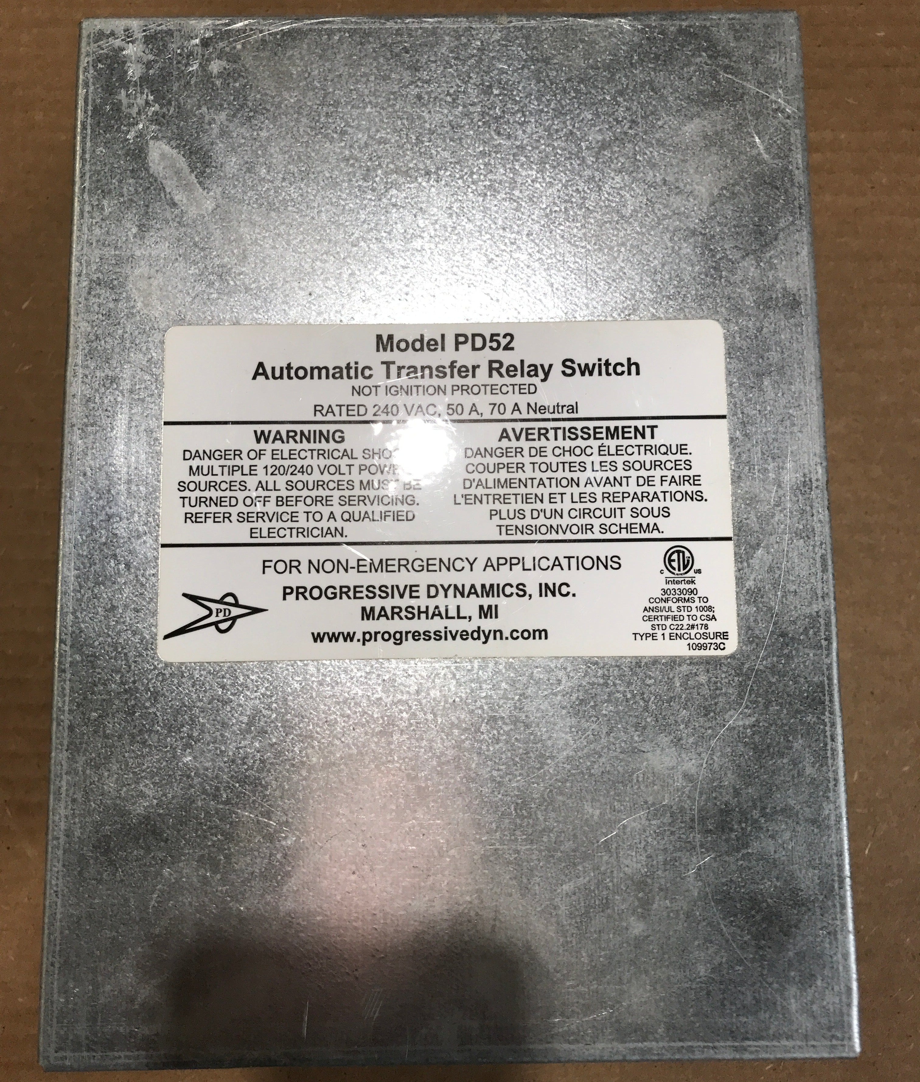 Used Progressive Dynamics Power Transfer Switch 5200 Series, 240 Volt AC/ 50 Amps - PD52