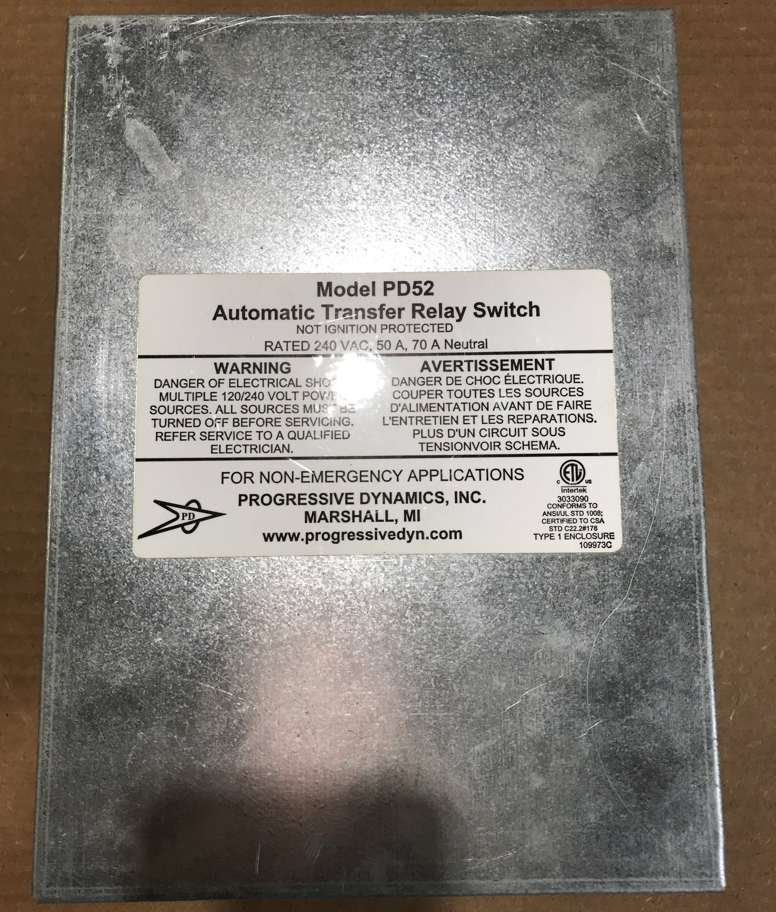 Used Progressive Dynamics Power Transfer Switch 5200 Series, 240 Volt AC/ 50 Amps - PD52