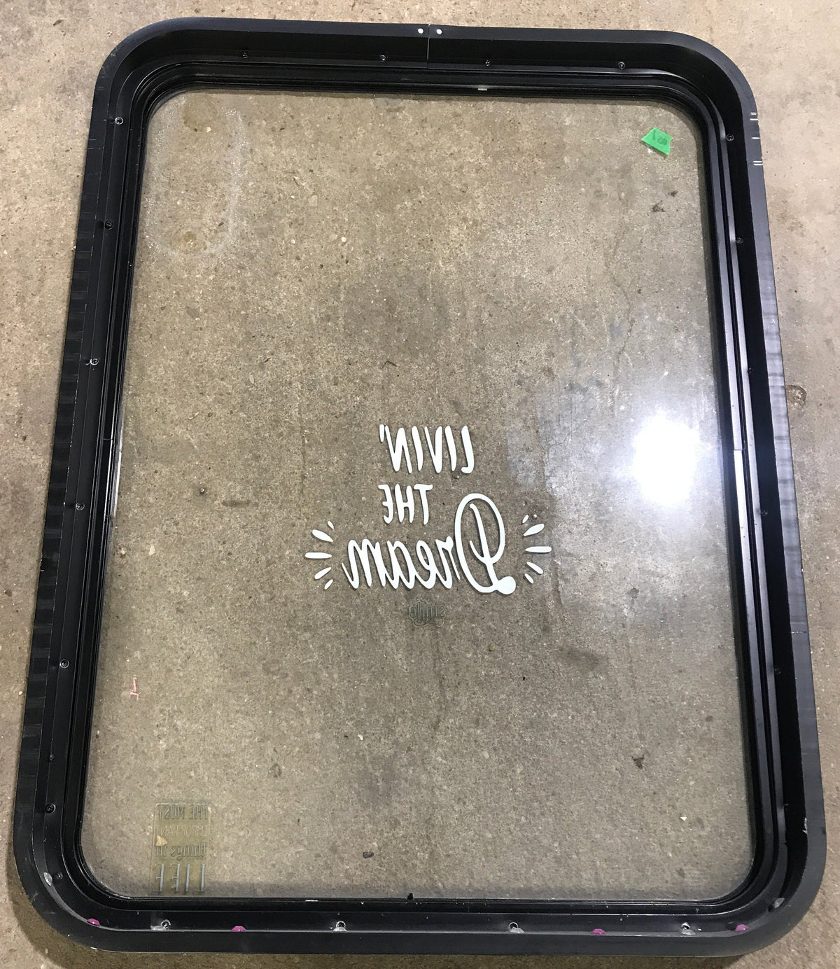 Used Black Radius Non Opening Window : 35 1/2