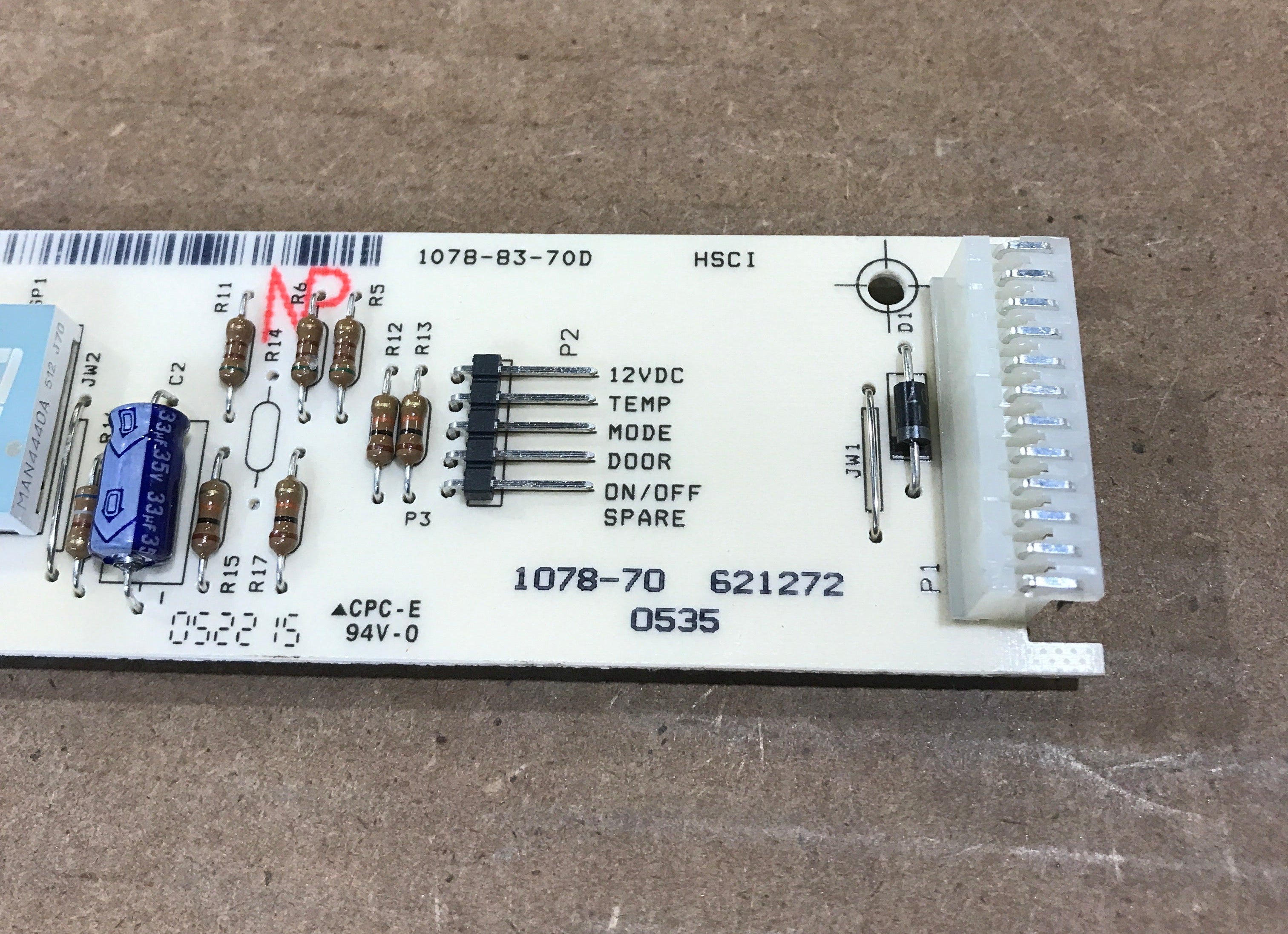 Used Norcold Refrigerator Optical Display Control Board - 621272