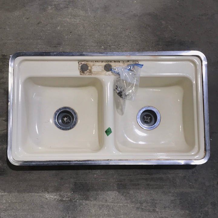 Used Double Kitchen Sink 33” W x 19” L