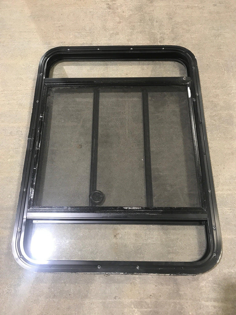 Used Black Radius Opening Window : 35 1/2" W X 25 3/4" H X 2" D