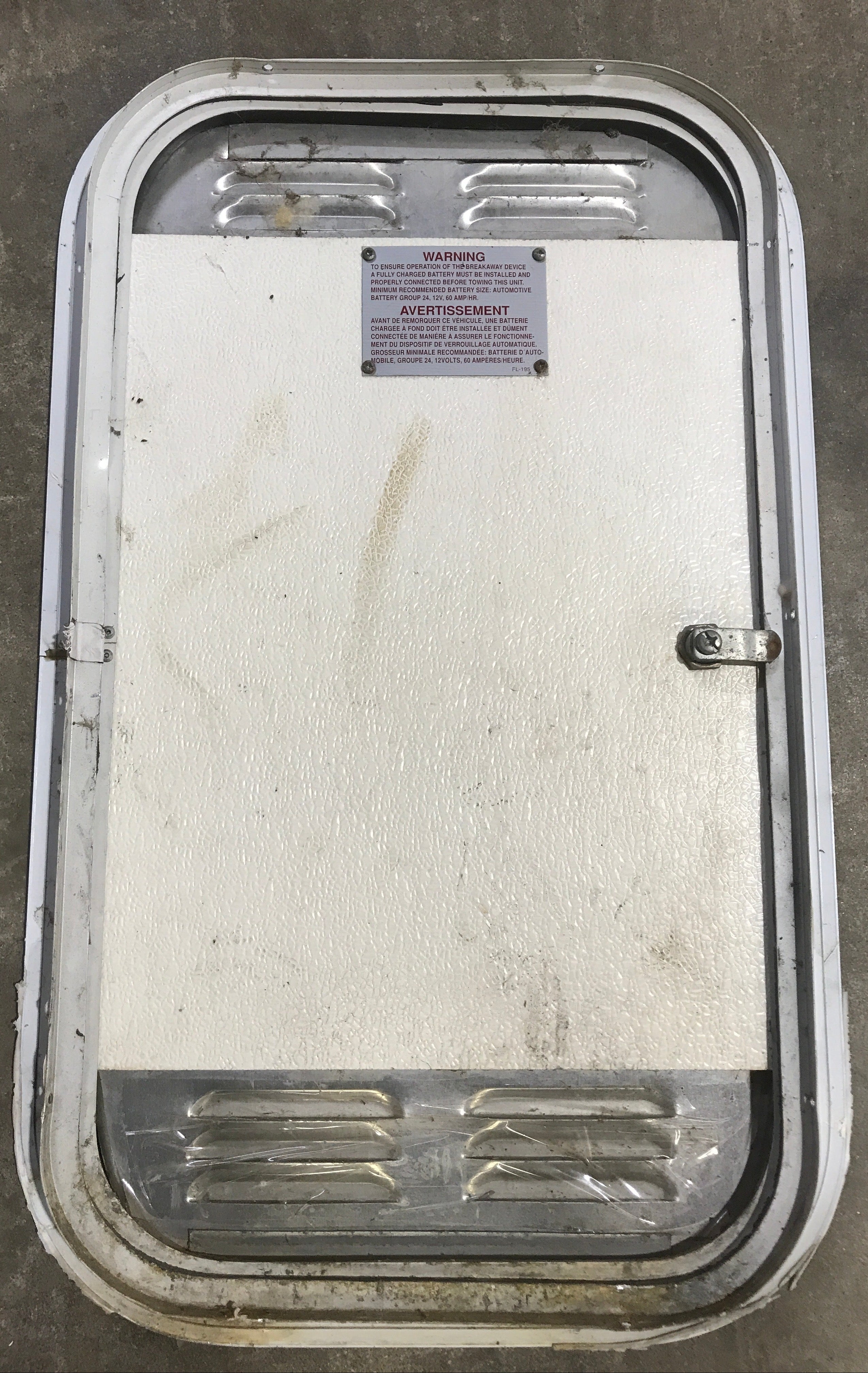 Used Radius Cornered Propane / Battery Cargo Door 13 3/4" x 24" x 1"D