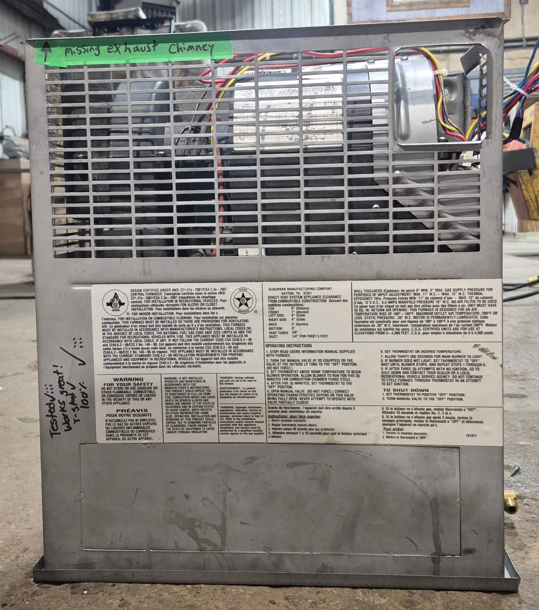 30,000 BTU USED SF - 30F Suburban RV Propane Furnace - Young Farts RV Parts