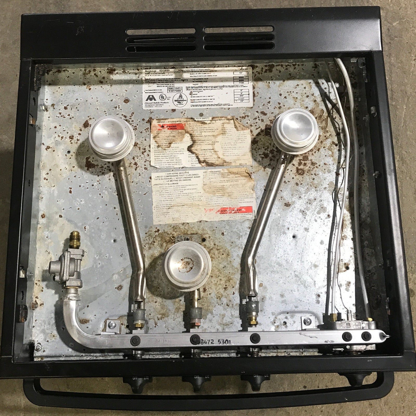 Used Atwood / Wedgewood Range Stove, 3-Burner - R-W1730BB