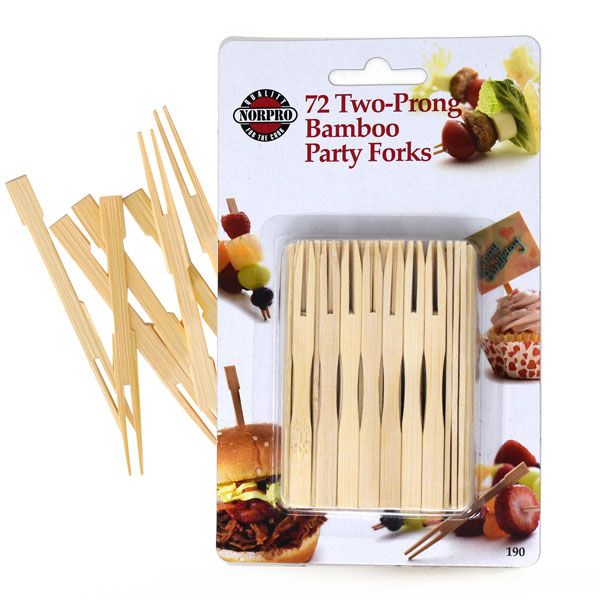 3.5" BAMBOO PARTY FORKS, 72 PCS - Young Farts RV Parts