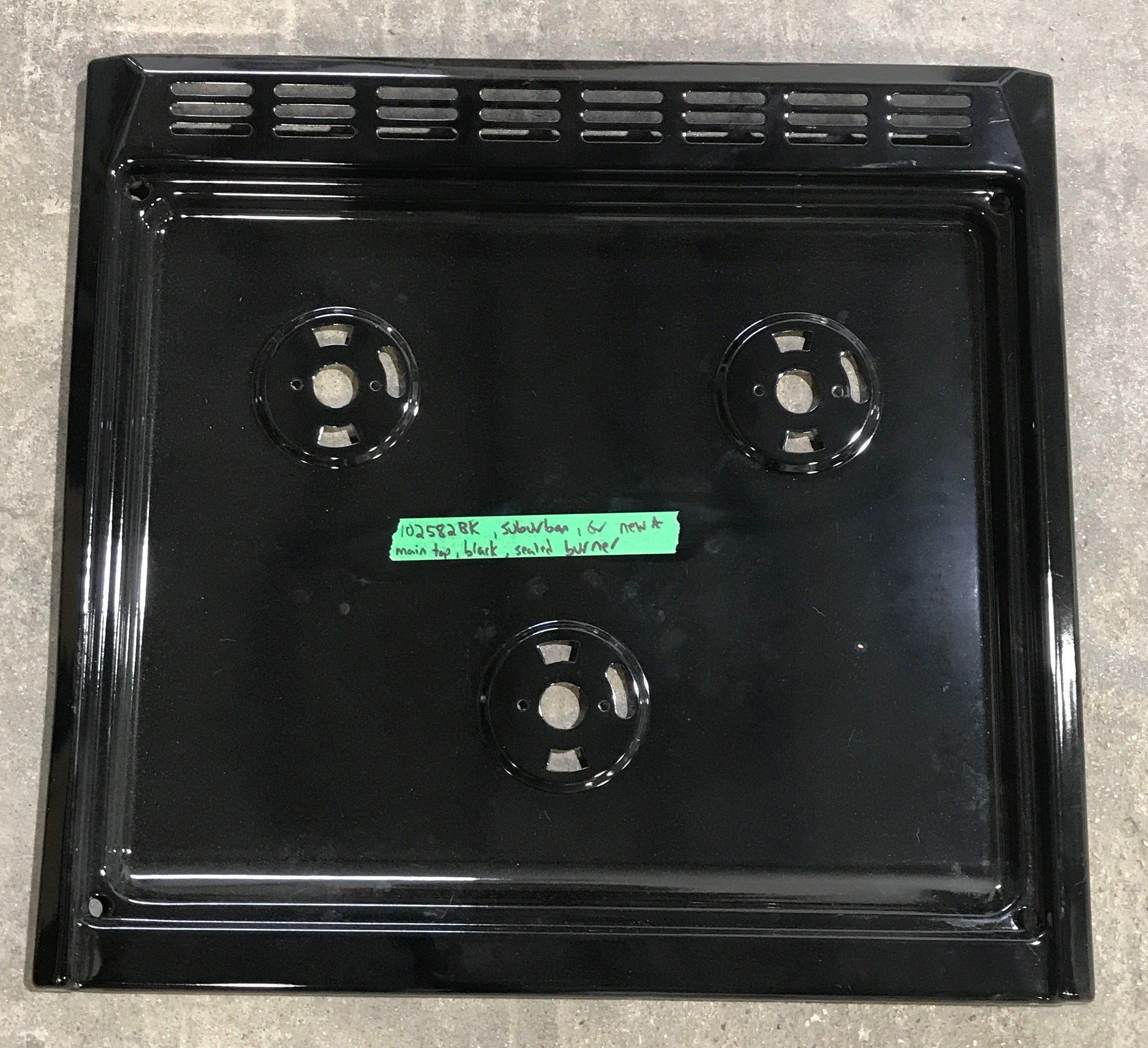 Used Suburban 3-Burner Main Top, Black - 102582BK