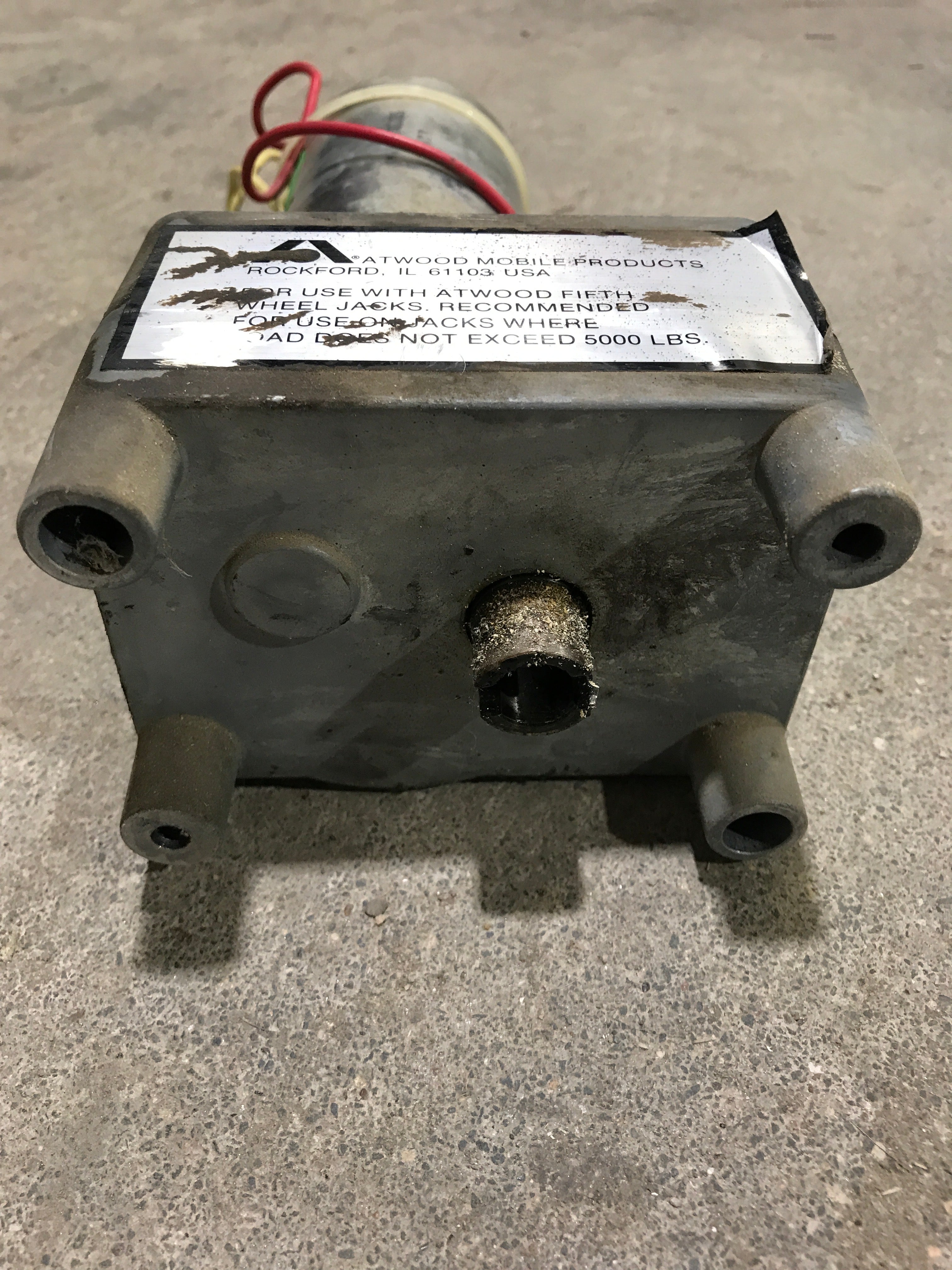 Used Atwood Electric Motor For R.V. Trailer Landing Gear 12VDC