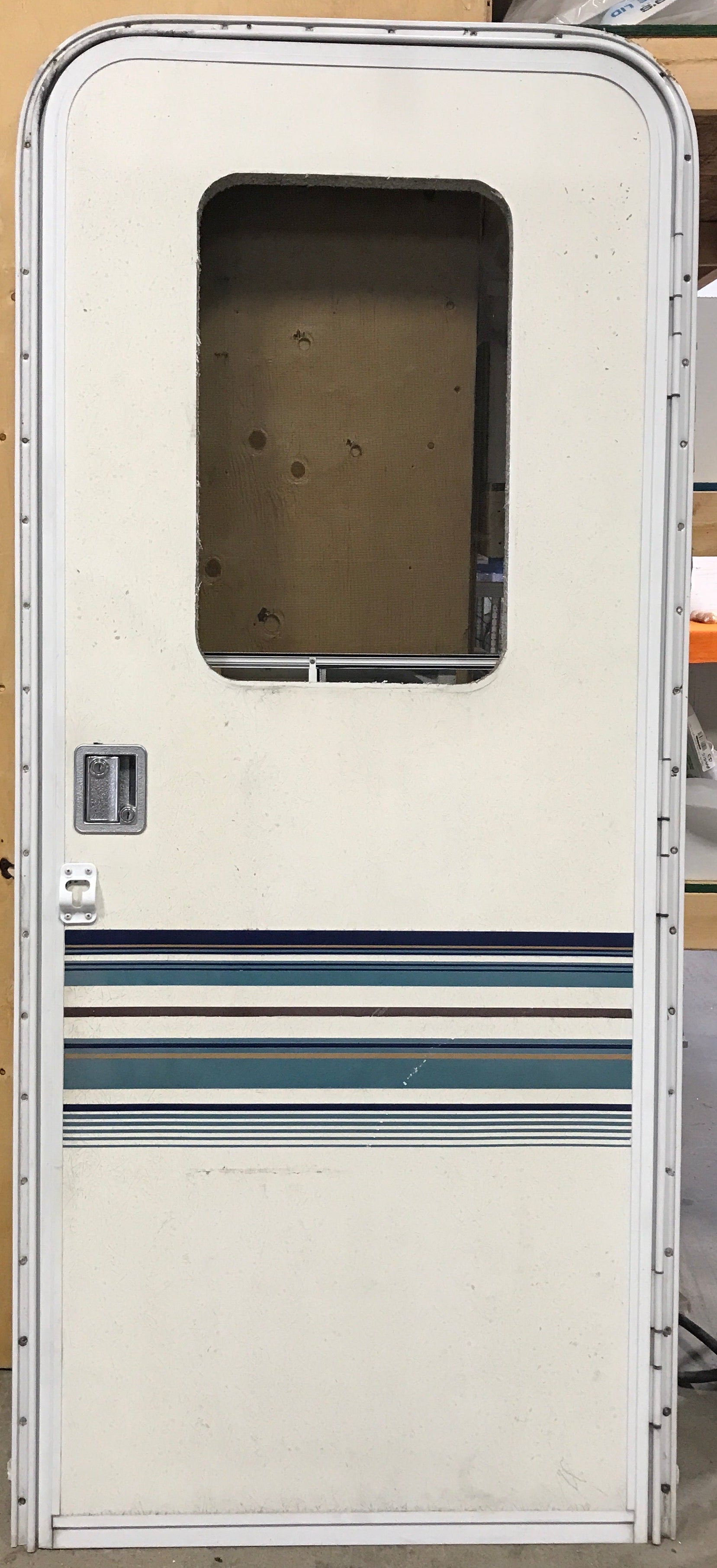 Used RV Radius Corner Entry Door 29 1/2" W x 72 1/4" H