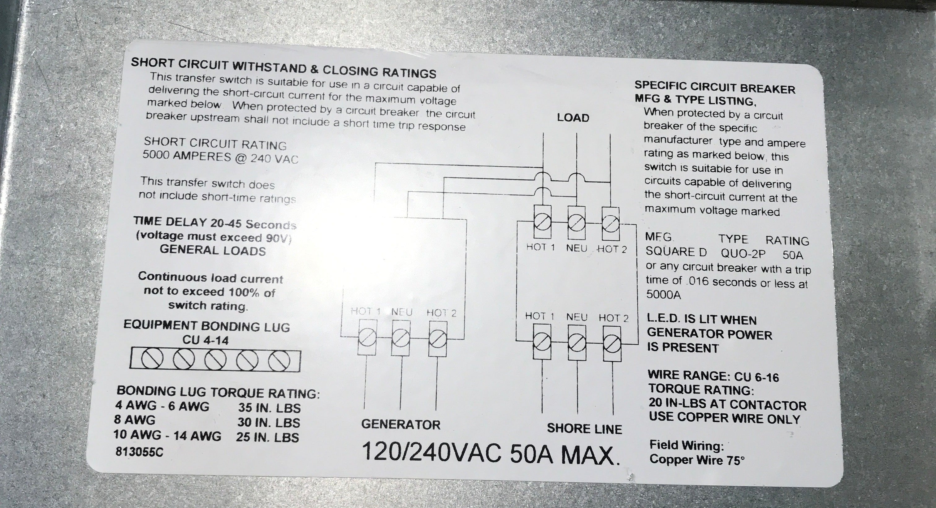 Used Progressive Dynamics Power Transfer Switch 5200 Series, 240 Volt AC/ 50 Amps - PD52