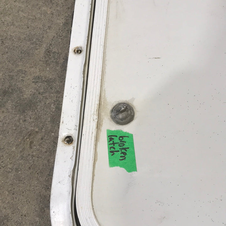 Used Radius Cornered Cargo Door 40" W x 13 1/2" H X 5/8" D - Young Farts RV Parts