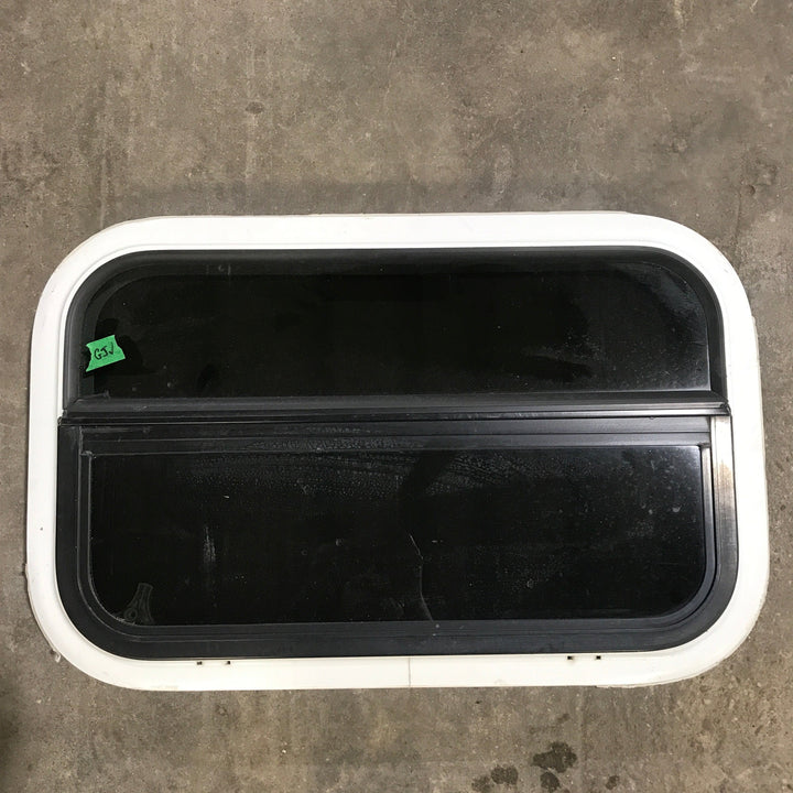Used White Radius Opening Window : 23.5" X 14.5" X 1.875" - Young Farts RV Parts