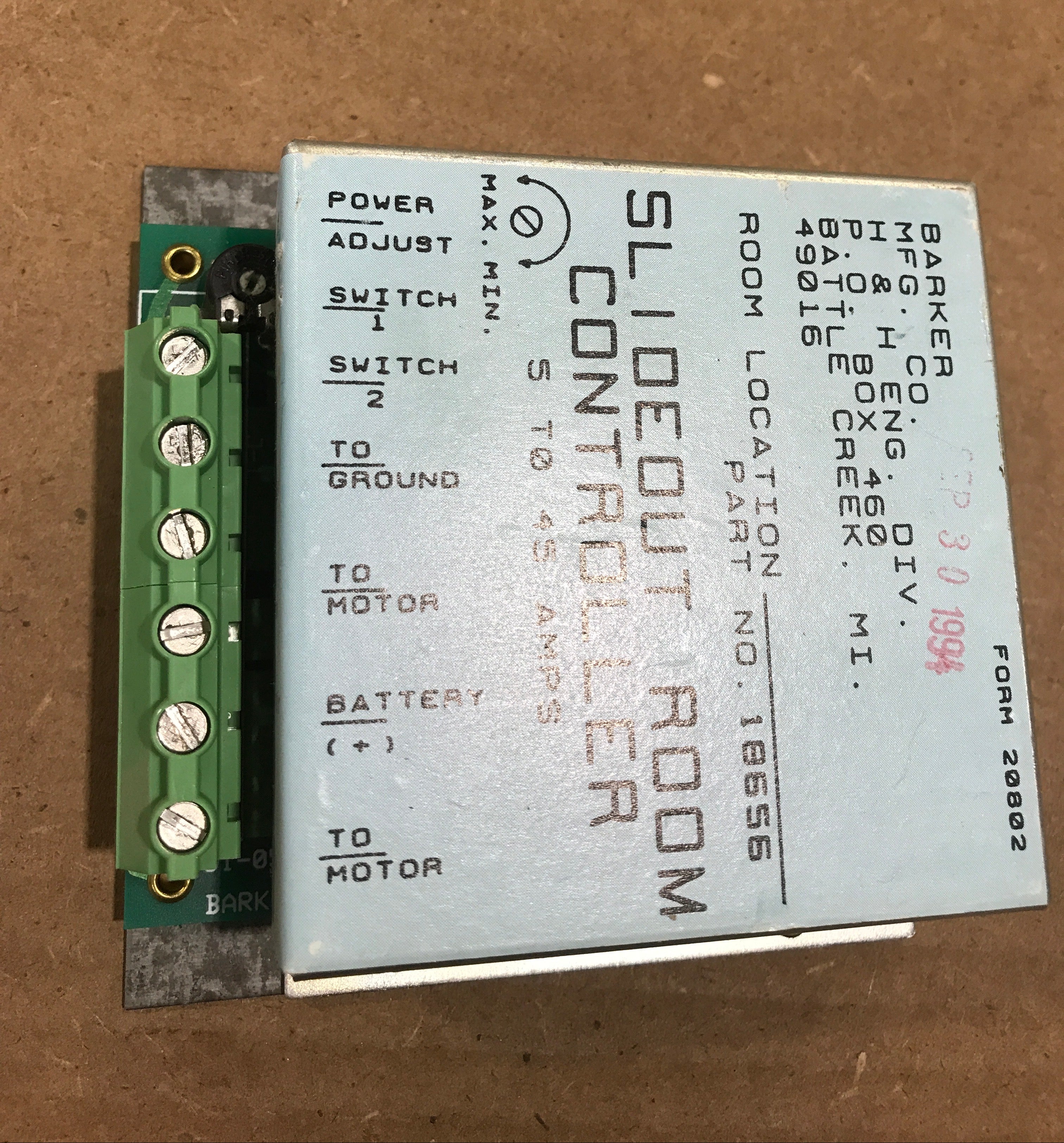 Used Barker Slide-Out Controller - 18656