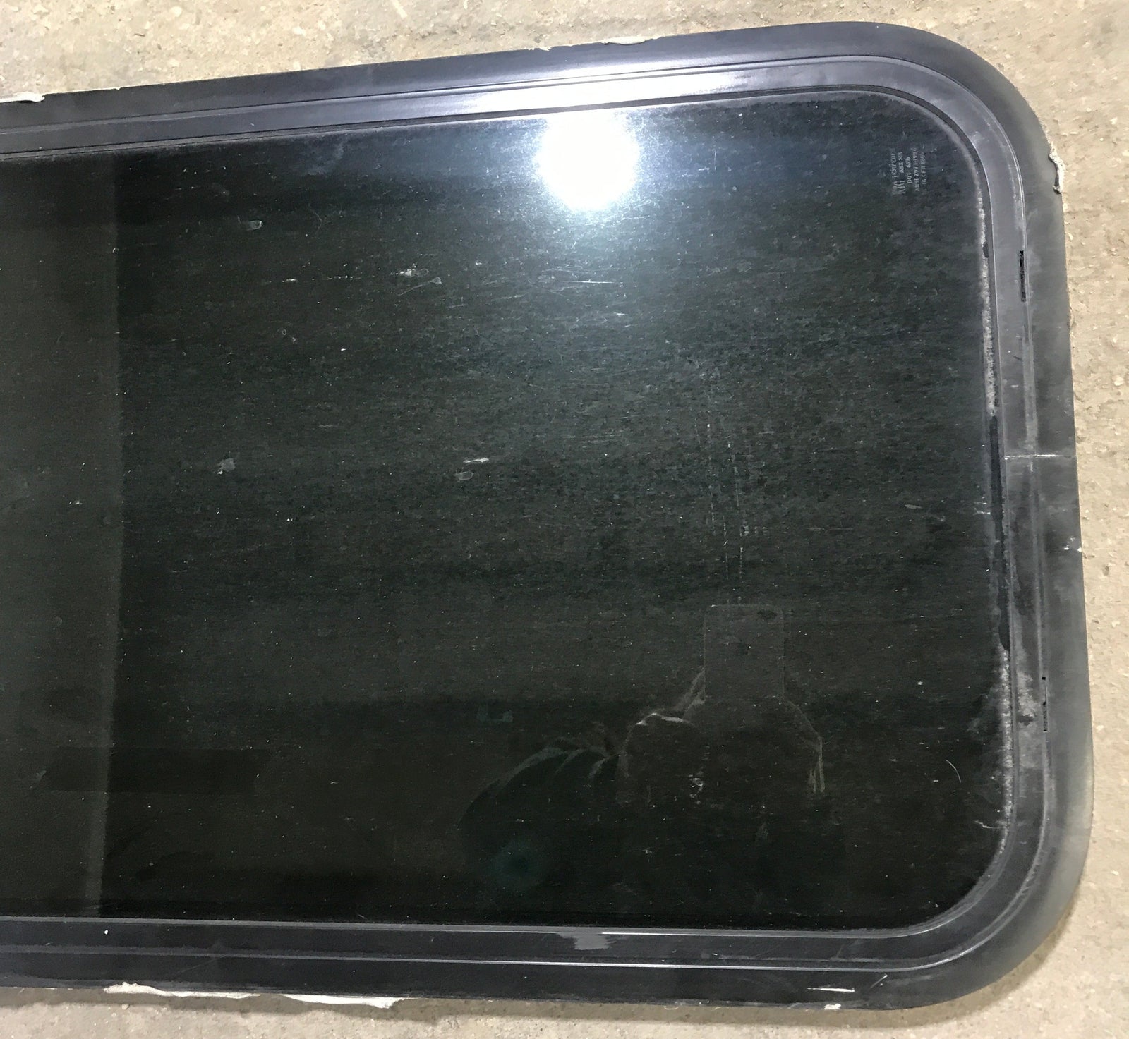 Used Black Radius Non Opening Window : 17 1/2