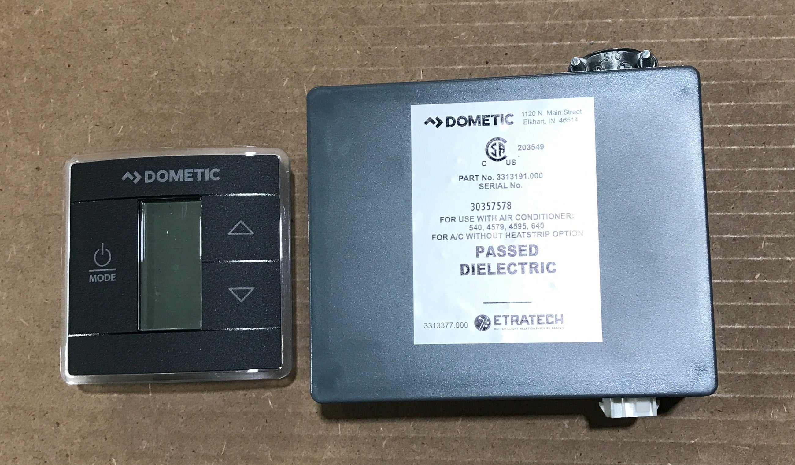 Used Dometic Wall Thermostat w/ Control Board, Single Zone, Black - 3316230.714