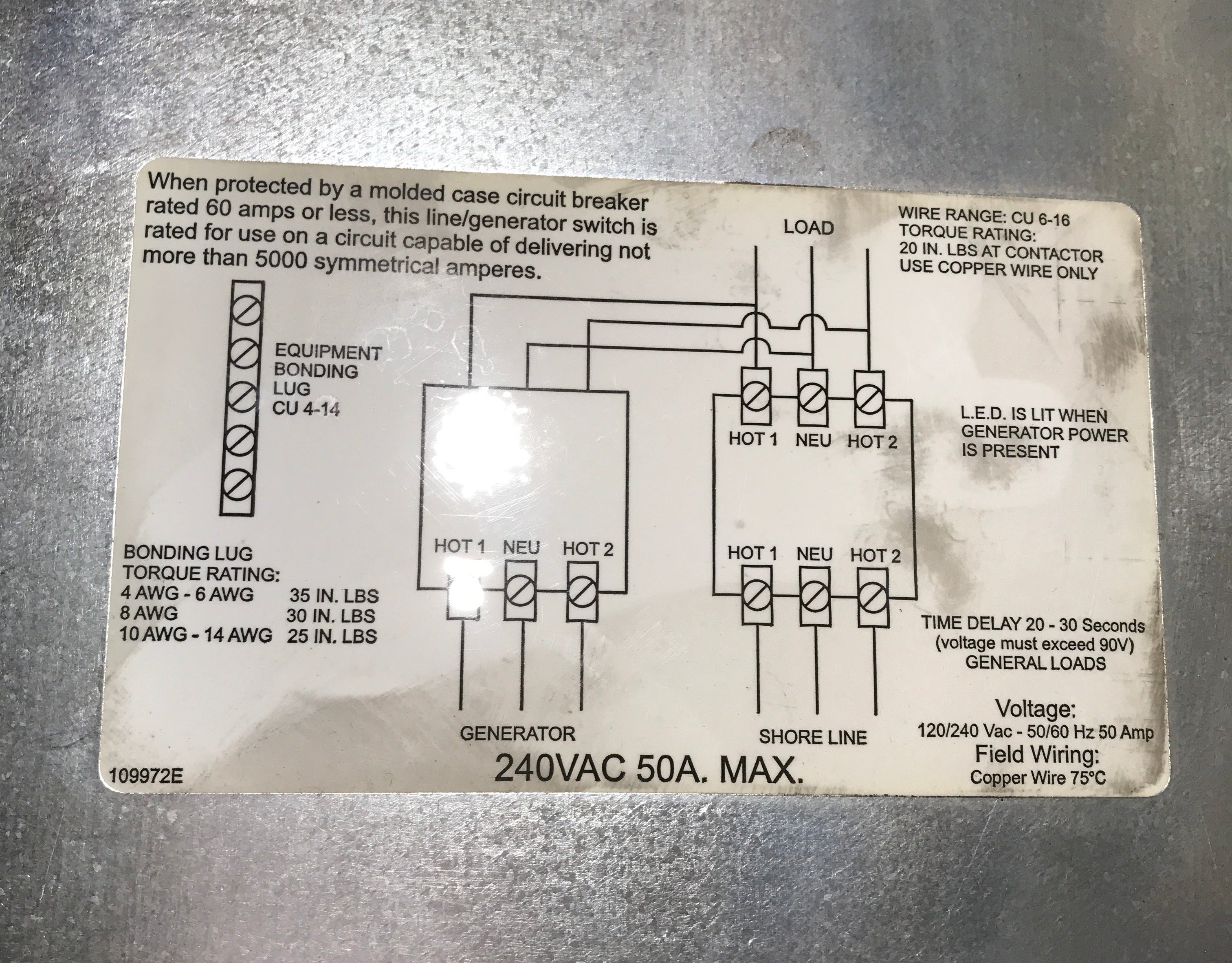 Used Progressive Dynamics Power Transfer Switch 5200 Series, 240 Volt AC/ 50 Amps - PD52