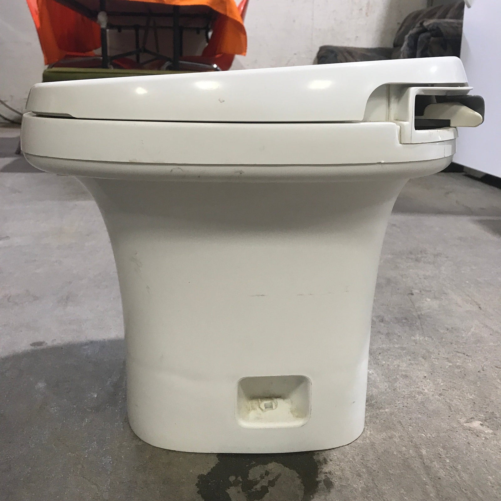 Used Complete Thetford Toilet, Hand Flush, High Profile, Off-White - AQUA MAGIC IV ,  24024 - Young Farts RV Parts