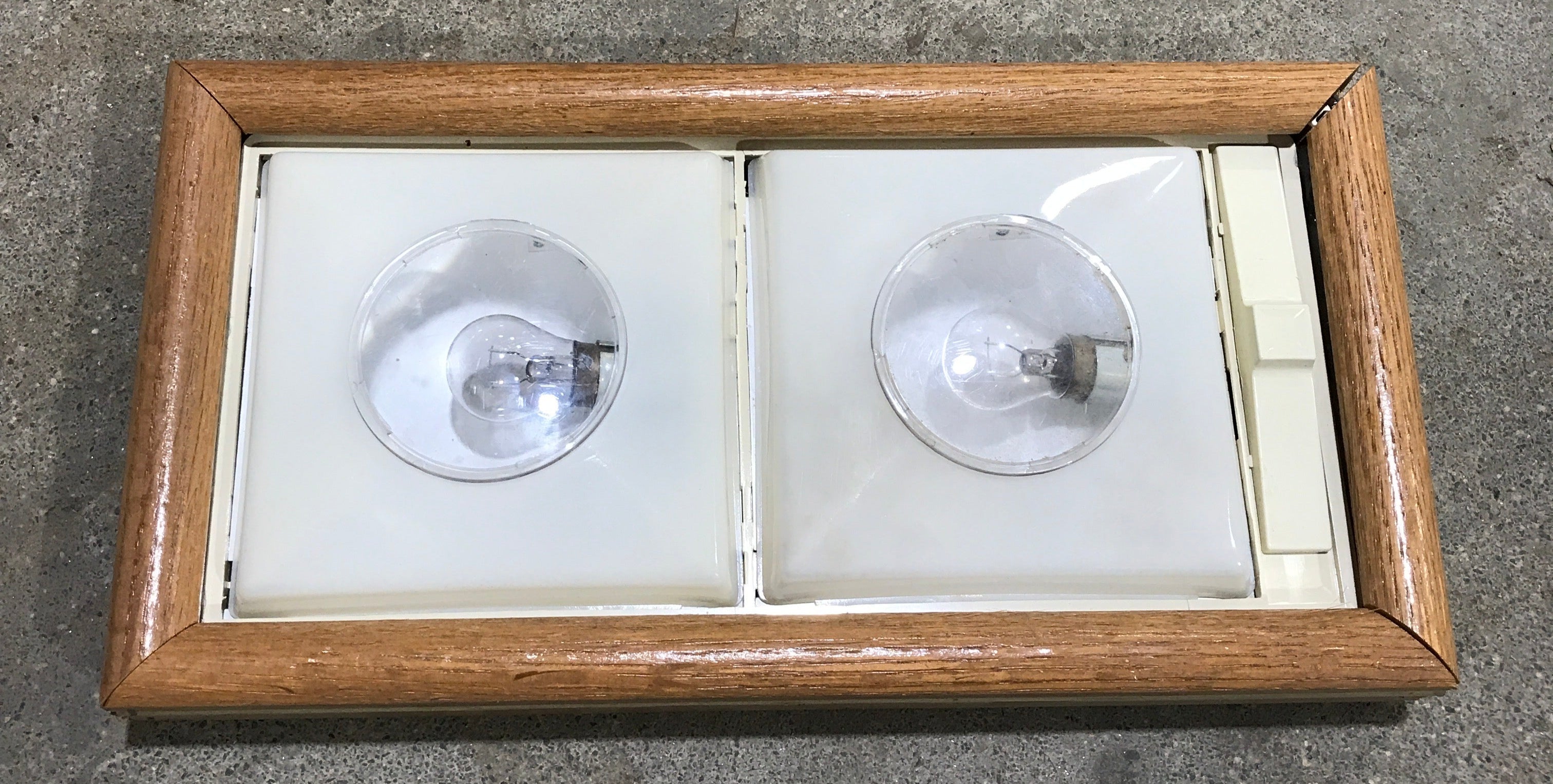 USED Retro RV Interior Light Fixture - DOUBLE - Young Farts RV Parts