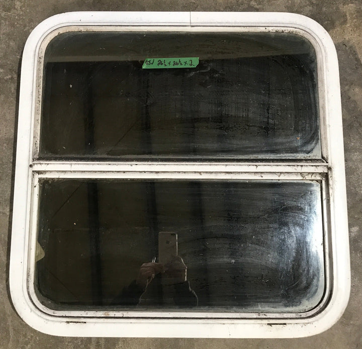 Used White Radius Opening Window : 26 1/2" W x 26 1/2" H x 2" D