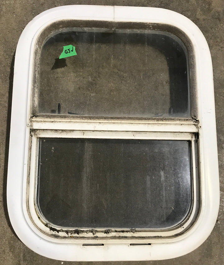 Used White Radius Opening Window : 13 1/2" W x 17 1/2" H x 1 7/8" D