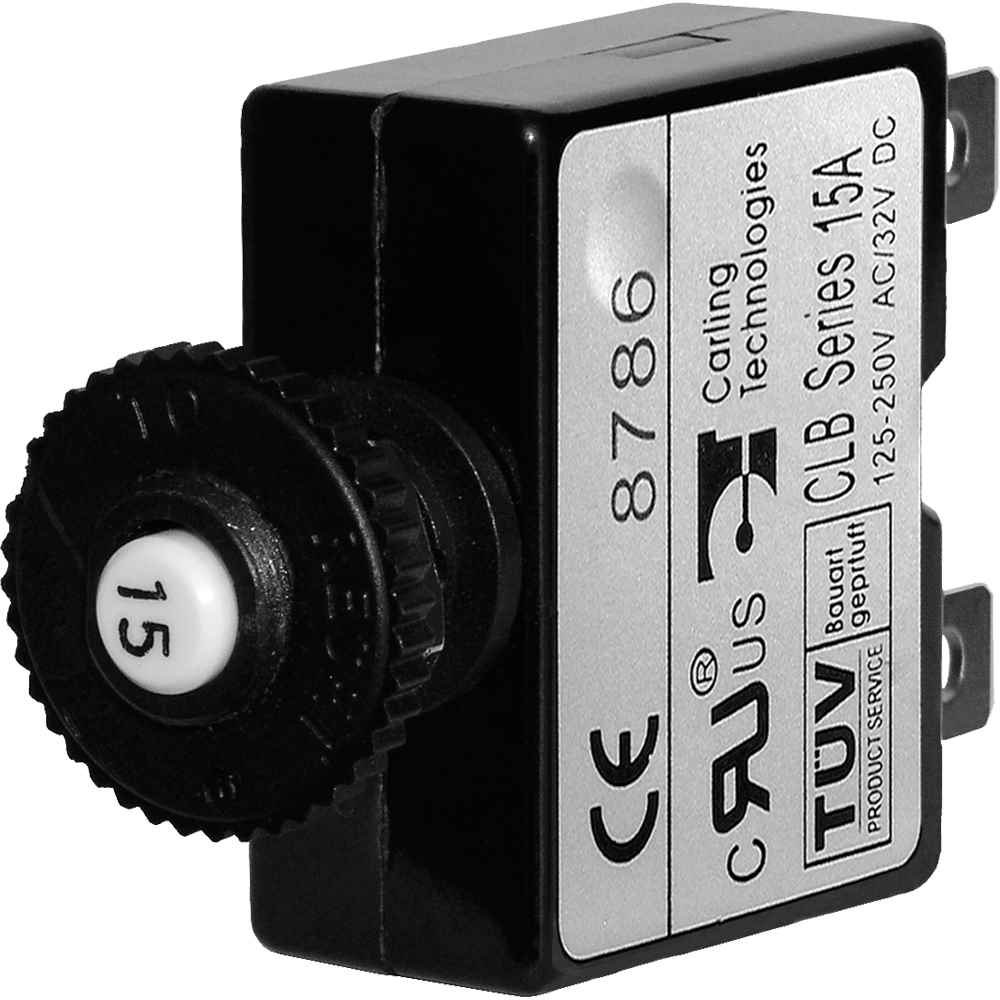 7056 15A Push Button Thermal with Quick Connect Terminals - Young Farts RV Parts