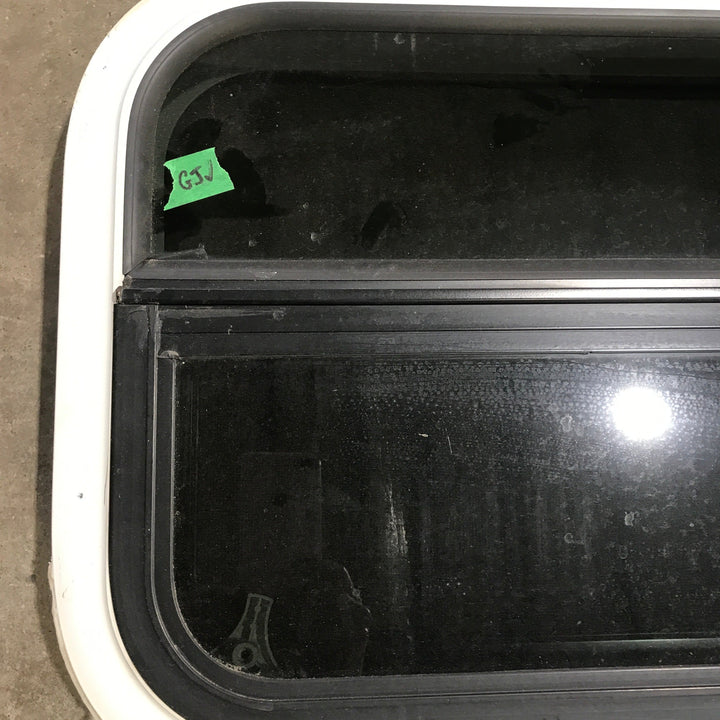 Used White Radius Opening Window : 23.5" X 14.5" X 1.875" - Young Farts RV Parts