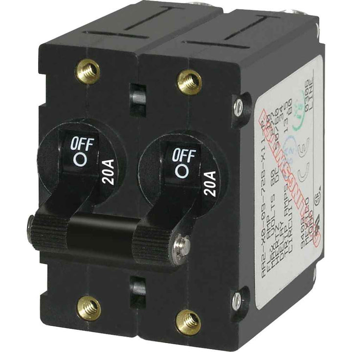 7236 A - Series Double Pole Toggle - 20A - Black - Young Farts RV Parts