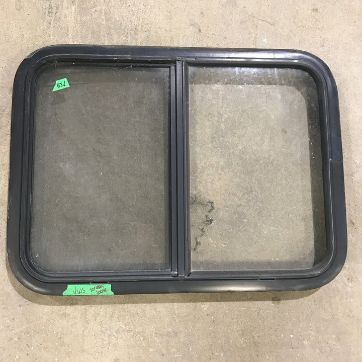 Used Black Radius Opening Window : 29.5" X 21.5" X 2" - Young Farts RV Parts
