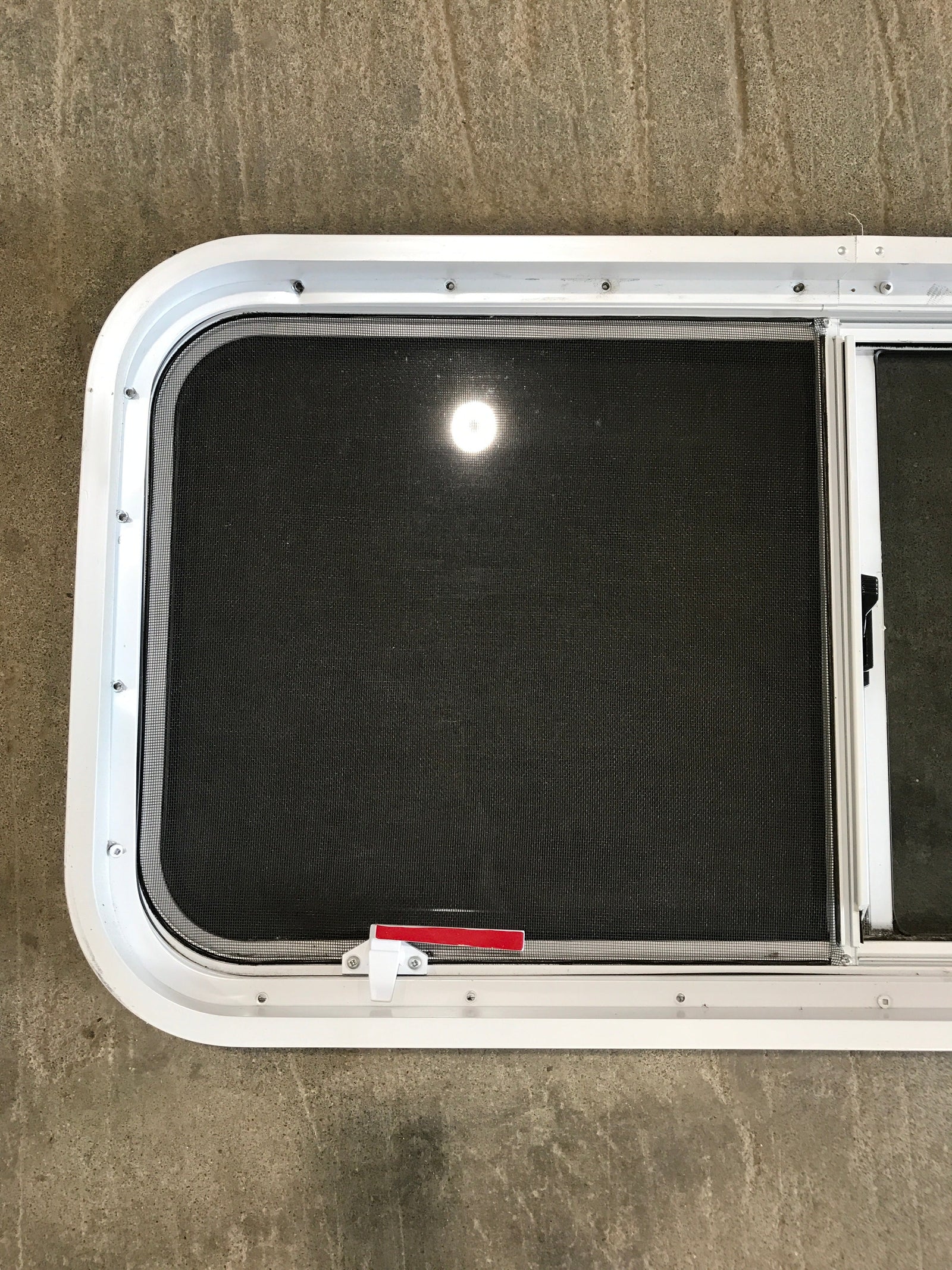 Used Slanted White Radius Emergency Opening Window : 42