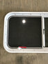 Used Slanted White Radius Emergency Opening Window : 42" W x 17 1/2" H x 2" D