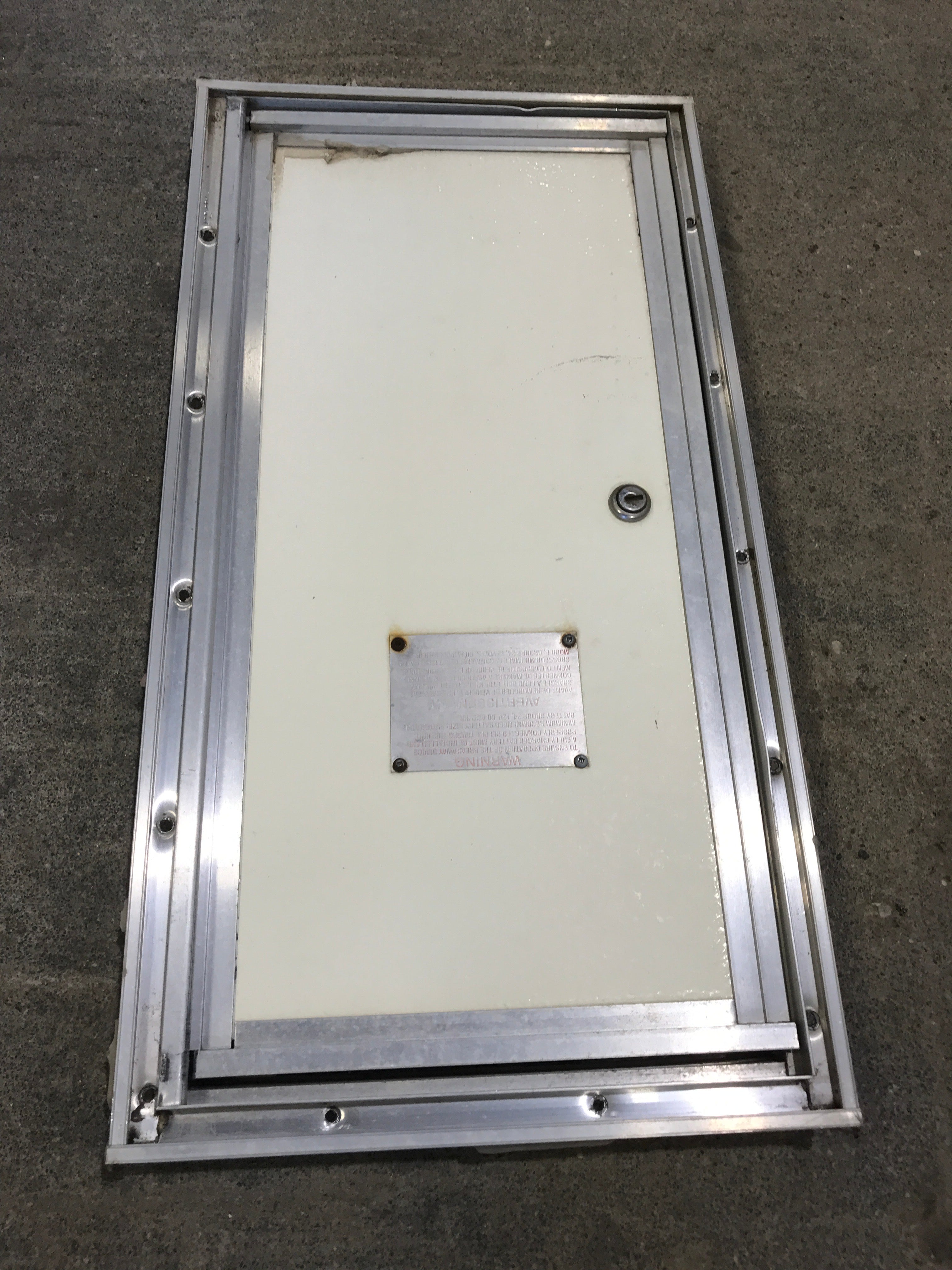 Used Square Cornered Battery/Propane Cargo Door 21 1/2" x 10 1/2" x 1" D
