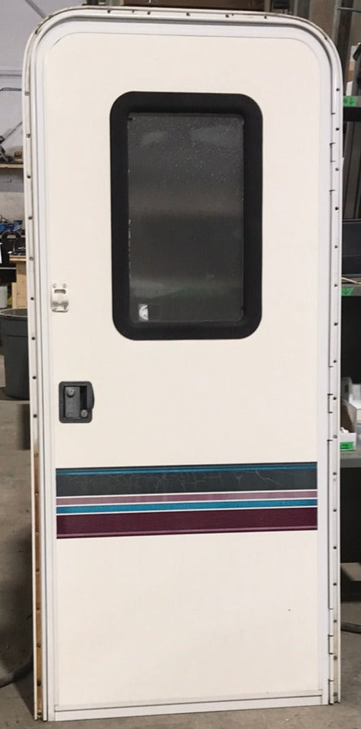 Used RV Radius Corner Entry Door 29 1/2" W x 70" H