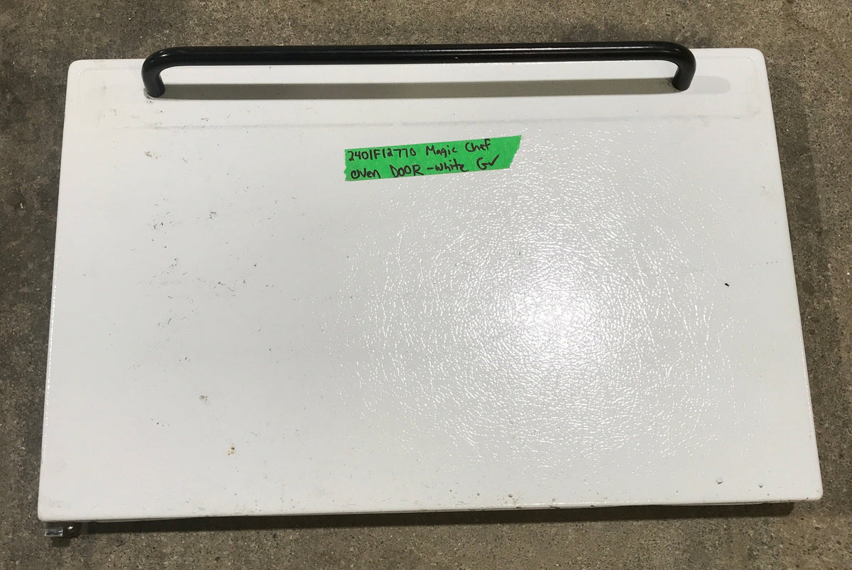 Used Magic Chef Oven Door 2401F12770 - 12001180 WHITE