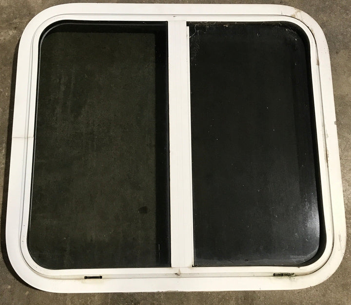 Used White Radius Opening Window : 24 1/2" W x 21 1/2" H x 1 7/8" D