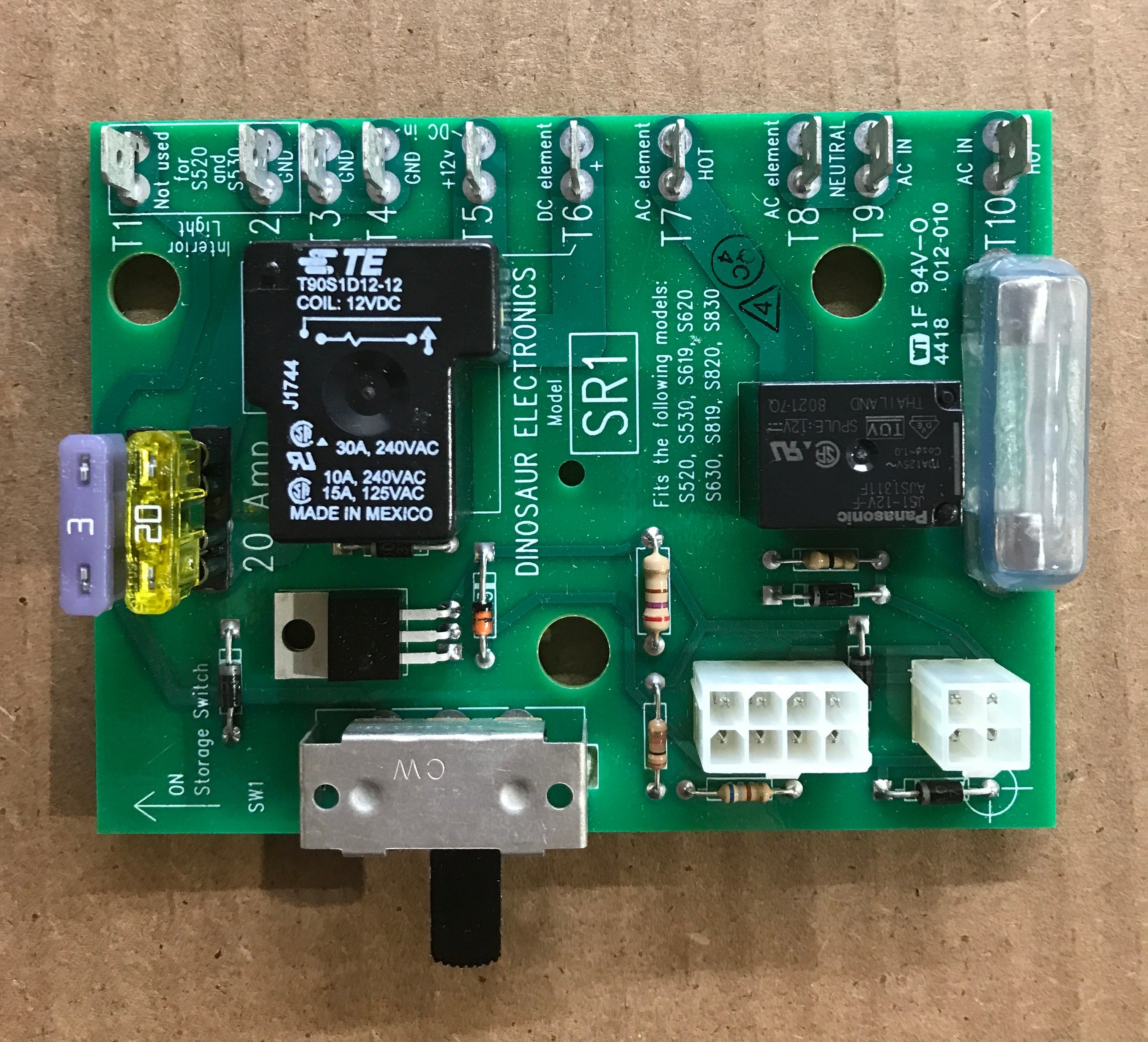 Used Dinosaur Electronics Refrigerator Main Power Control Board - SERVEL SR1