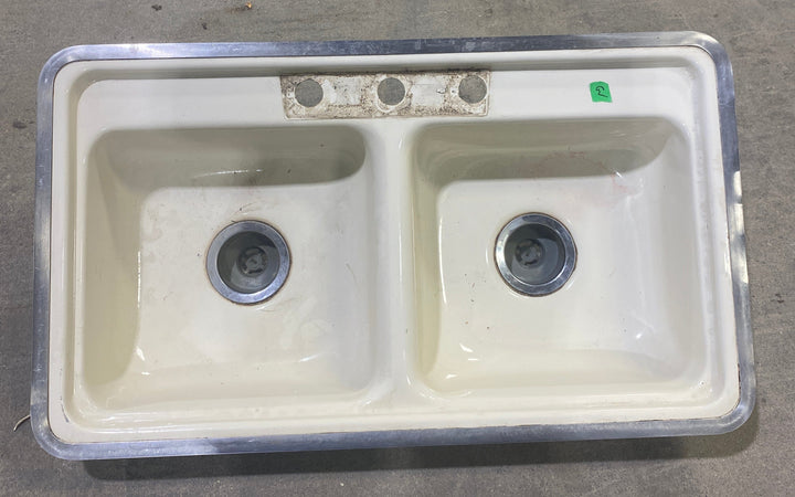 Used Double Kitchen Sink 33” W x 19” L