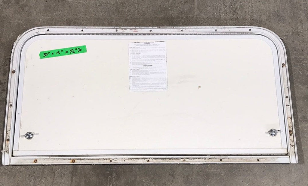 Used Radius Cornered Propane Cargo Door 30" W x 15" H x 1/2 "D